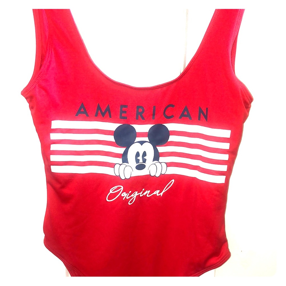 Forever 21 Red Mickey Mouse bodysuit